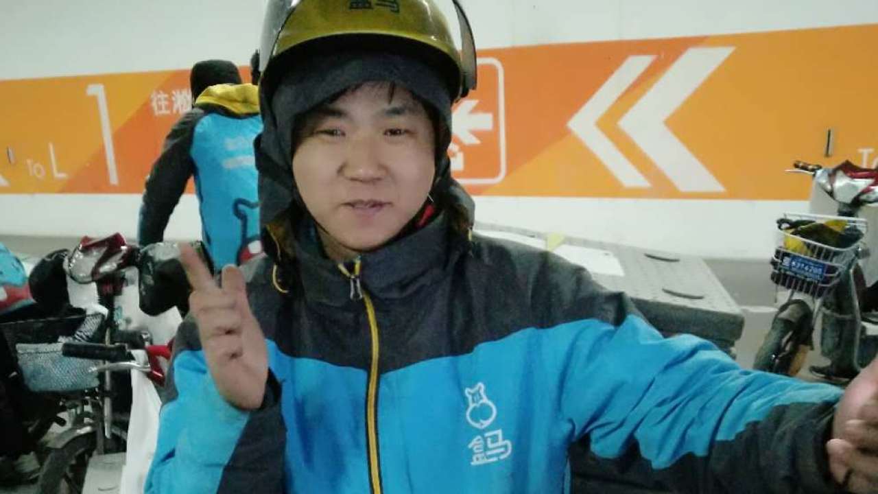新江湾配送安全骑行！