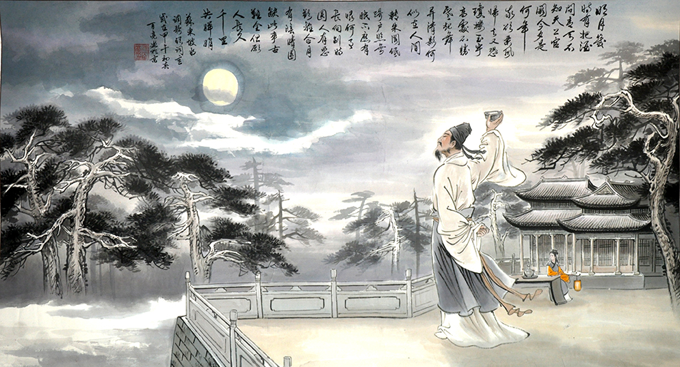 作品欣赏 李白夜宴桃梨园     《春夜宴从弟桃花园序》是浪漫主义诗人